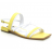 sandales plates semelles larges cuir jaune et blanc sans hauteur