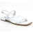 sandales plates semelles larges cuir blanc sans hauteur