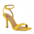 sandales bouts carrés sans contrefort brides cuir texturisé jaune 10 cm
