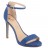 sandales à talons gisèle plateforme cuir et textile bleu jean foncé 11 cm