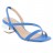 sandales à talons galets 3 brides élastique arrièr cuir bleu 06 cm