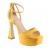 sandales compensées 4 cm  à talons de forme cuir jaune 13 cm