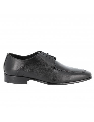Chaussures homme, cuir naturel, noir, 3 boucles - P1786