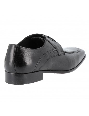 Chaussures homme, cuir naturel, noir, 3 boucles - P1786