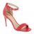 sandales de type gisèle bride avant tressée cuir rouge 10 cm