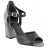 sandales à talons larges contrefort haut cuir noir et argenté 09 cm