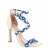 sandales à talons brides tressées cuir blanc et bleu 11 cm