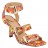 sandales à talons 3 brides décor boucle cuir et textile multicolore 09 cm