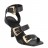 sandales à talons 3 brides décor boucle cuir noir 09 cm