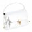 sac pochette double anse cuir cuir argent