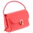 sac pochette double anse cuir cuir rouge orangé