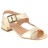 sandale petit talon grosse boucle latérale cuir doré 03 cm