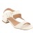 sandale petit talon grosse boucle latérale cuir blanc 03 cm