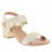 sandales à talons confort brides élastiques cuir et textile doré 06 cm