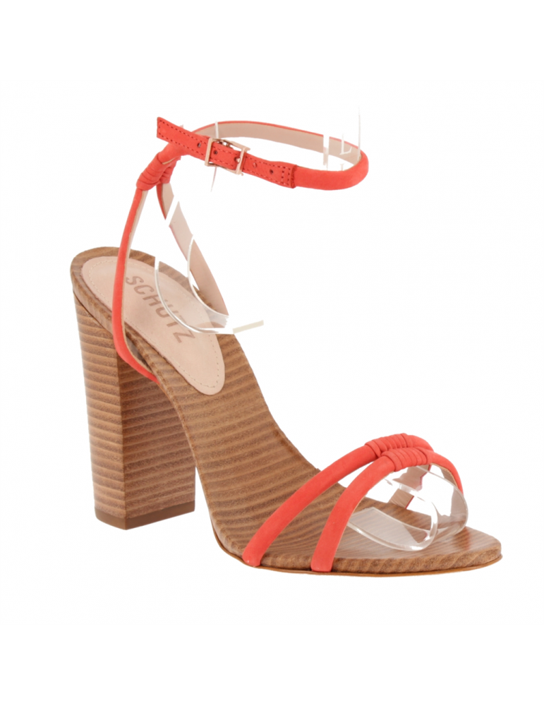 sandale a talon corail