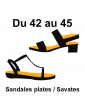 grandes pointures sandales plates/savates